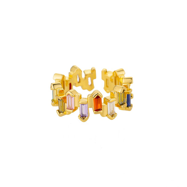 Zircon Double Heart Rings For Women Crystal Stainless Steel Heart Love Adjustable Ring