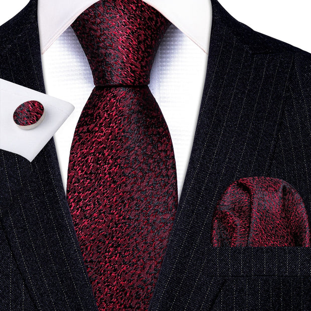 3PC Fashion Luxury Dark Floral 100% Silk Tie Gifts For Men Suit