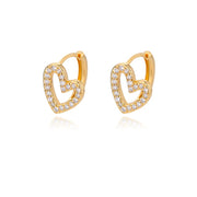 1 Pair Cute Enamel Heart Earrings For Women Sliver Color Stainless Steel