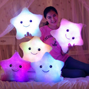 34CM Creative Toy Luminous Pillow Soft Stuffed Plush Glowing Colorful Stars Cushion