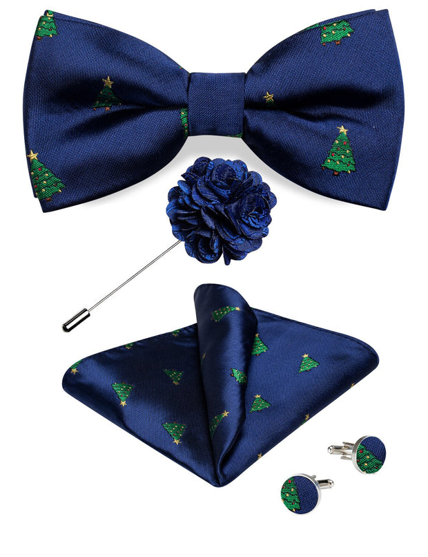 Wedding Bow Tie for Men Classic Red Pre-tied Bowtie Gift Set