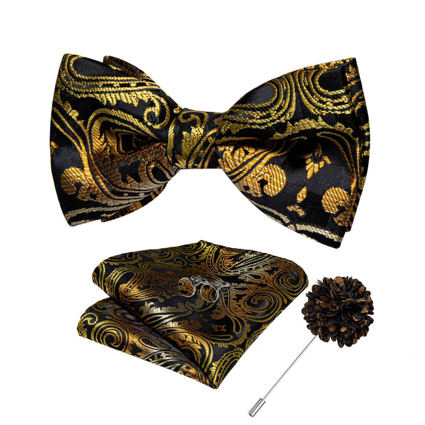 Wedding Bow Tie for Men Classic Red Pre-tied Bowtie Gift Set
