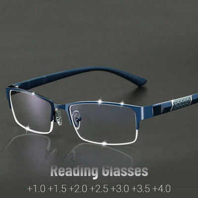 Metal Anti-blue Light Reading Glasses Farsighted Eyeglasses Men