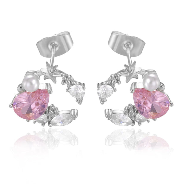 Luxury Cute Austrian Cubic Zirconia Stud Earrings For Women Wedding Fashion