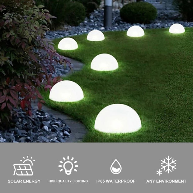 LED Solar Lawn Yard Lights Glow Cobblestone Shape Lamp Garden Decor Pebbles