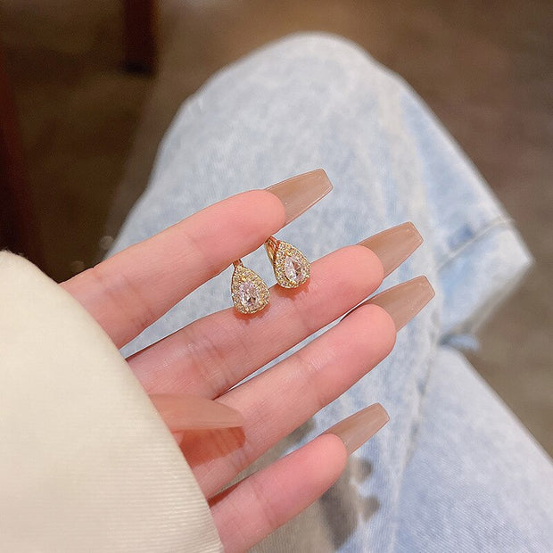Exquisite Water Drop Star Bowknot Exaggerated Round Stud Earrings Women