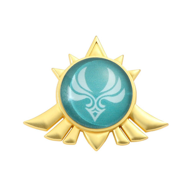 Genshin Impact Vision Luminous Pin Funny Badges for Backpack Jewellery