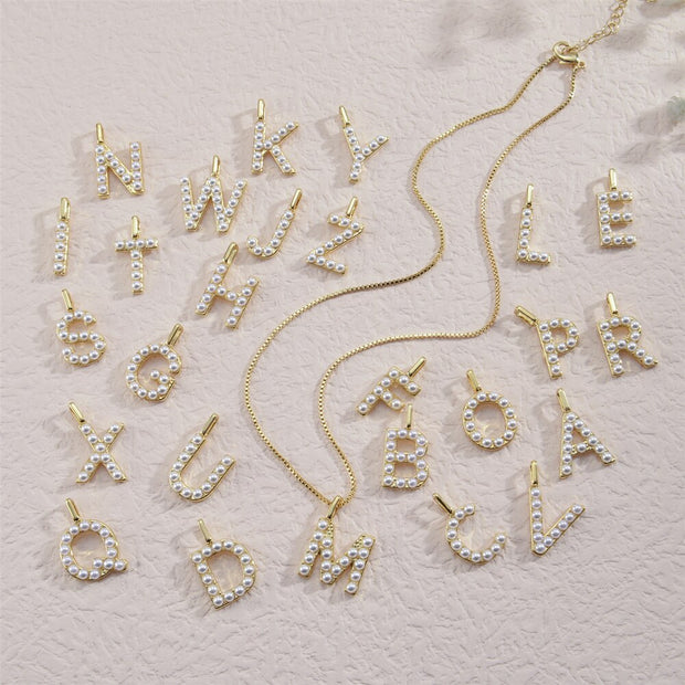 DUOYING 18mm Custom Pearl Alif Letters Pendants Personalized Multi Option Charms