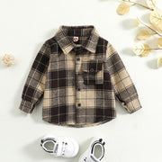 Shirt Jacket Little Kids Boy Girl Flannel Shacket Coat Tops 1-5 Years