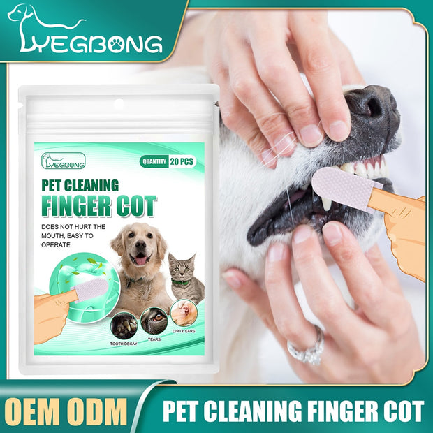 20pcs/set Finger Cot Remove Tartar Non-woven Cleaning Teeth Oral Care