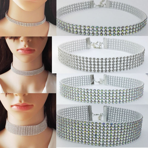 Fashion Crystal Rhinestone Choker Luxury Party Wedding Jewlery Accessories