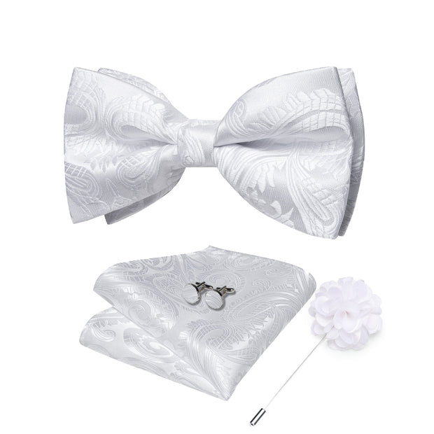 Wedding Bow Tie for Men Classic Red Pre-tied Bowtie Gift Set