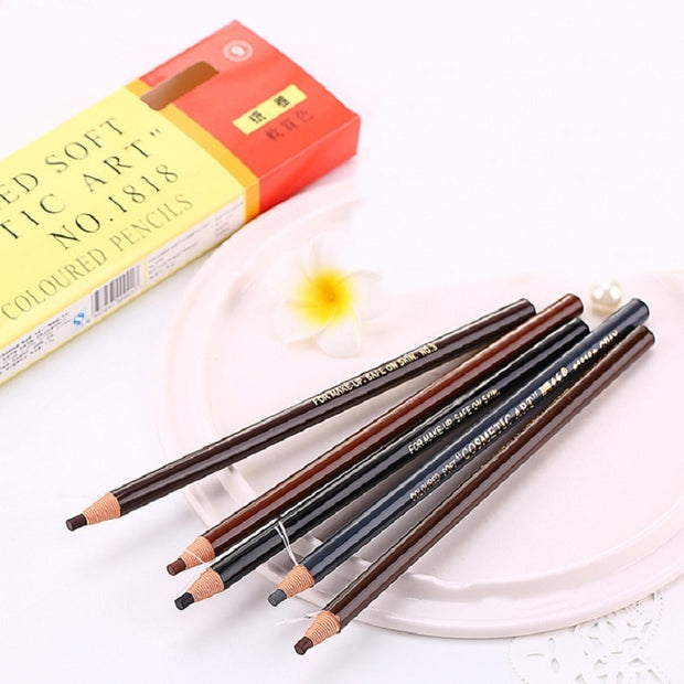 Eyebrow Pencil Makeup Enhancers Black Brown Eye Brow Pen Pull Wire Microblade