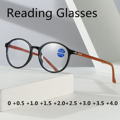 Retro Reading Glasses Women Ellipse Frame Mens Glasses Blue Light Glasses