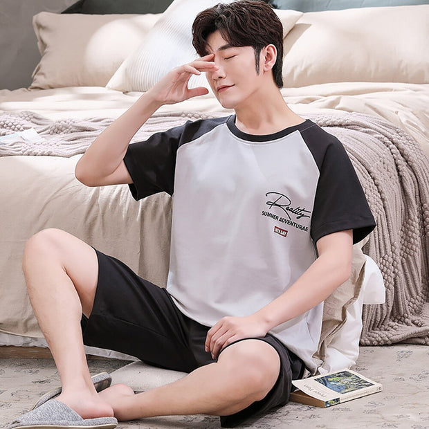Trendyol Print Male Plaid Sleepwear Pajamas for Men Summer