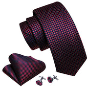 3PC Fashion Luxury Dark Floral 100% Silk Tie Gifts For Men Suit