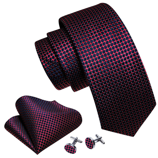 3PC Fashion Luxury Dark Floral 100% Silk Tie Gifts For Men Suit