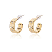 Hip-Hop Punk Hoop Earrings for Women Girls Luxury Stainless Steel Gold Color Hoops