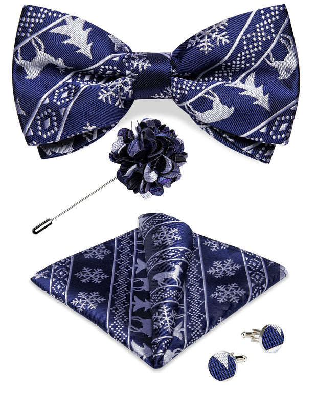 Wedding Bow Tie for Men Classic Red Pre-tied Bowtie Gift Set