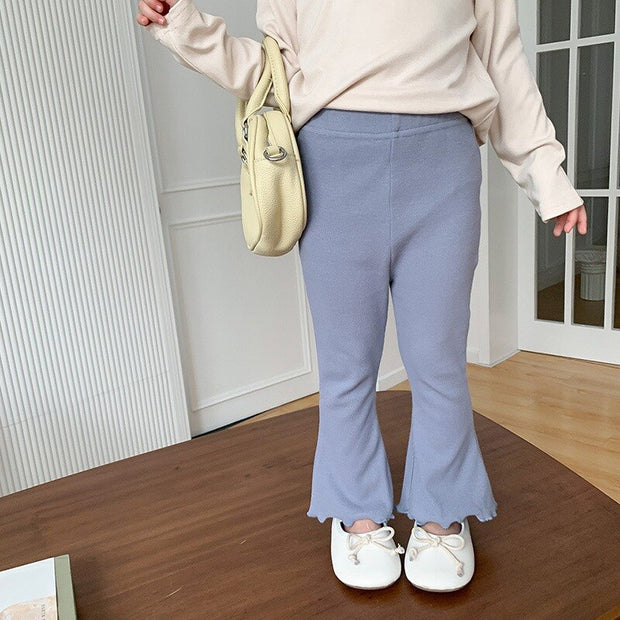 Kids Girl Casual Pant Elastic Waist Korean Style Bell Bottoms
