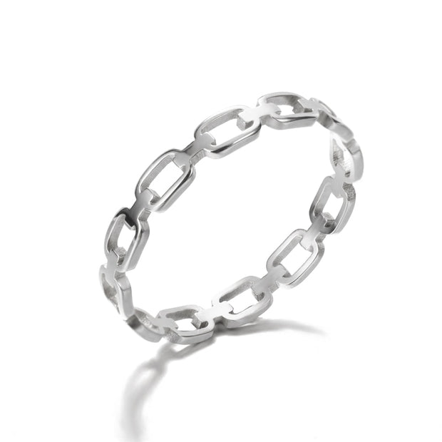 Cuban chain Link Rings For Women Stainless Steel Ring Hip Hop Geometric