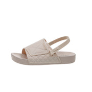 Solid PVC Children Sandals Shoes 2022 Summer Waterproof Flats