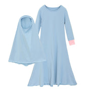 Muslim Islamic Girls' Ramadan Abaya With Hijab Full Length Robe Burka Maxi
