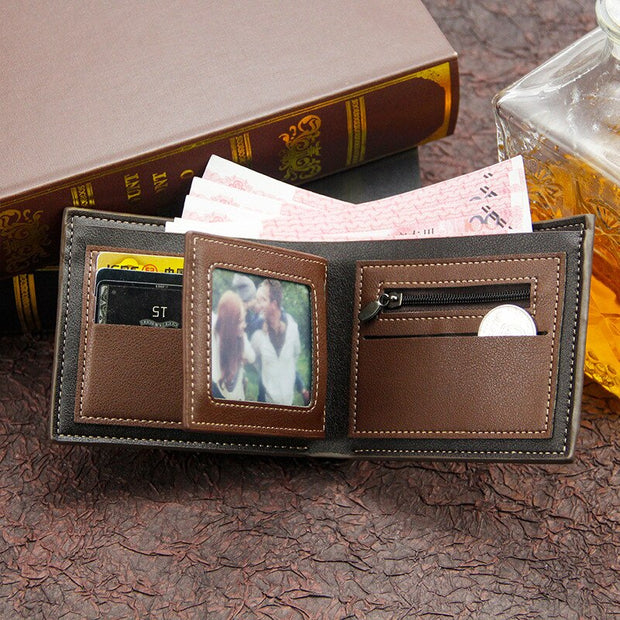 Letter Matte Large-capacity Short Retro Two-fold Multi-function Wallet