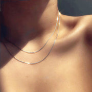 Kpop Women Neck Chain Gold Color Choker Necklaces Thin Chain On The Neck