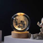 Luminous crystal ball tabletop ornament solar system moon decoration