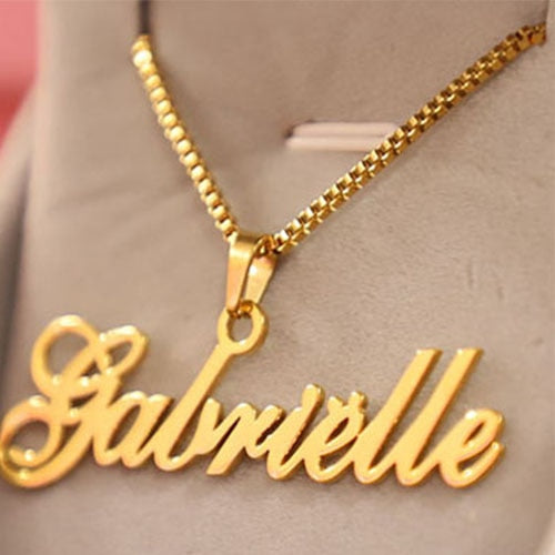 Personalized Custom Carving Name Necklaces For Men Women Nameplate Bar