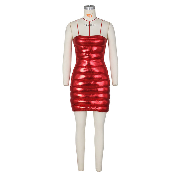 Perl Sparkling Silver Crystals Dress for Women