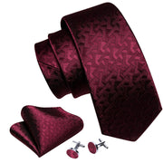 3PC Fashion Luxury Dark Floral 100% Silk Tie Gifts For Men Suit
