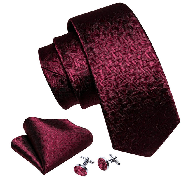 3PC Fashion Luxury Dark Floral 100% Silk Tie Gifts For Men Suit
