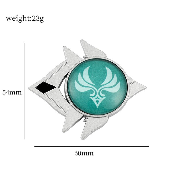 Genshin Impact Vision Luminous Pin Funny Badges for Backpack Jewellery