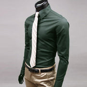 Button Up T Shirt Slim Fit Casual Long-sleeved Blouse Formal Social Business