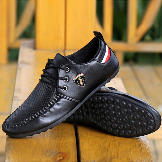 Mens Shoes White Black Breathable Brand Driving Autumn Male Flats