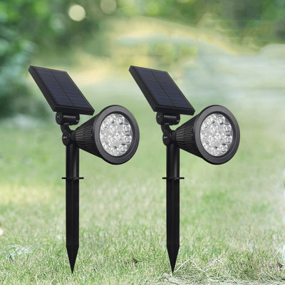Outdoor Lawn Garden Courtyard Spotlight LED Solar Power Ground Plug Lights