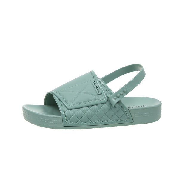 Solid PVC Children Sandals Shoes 2022 Summer Waterproof Flats