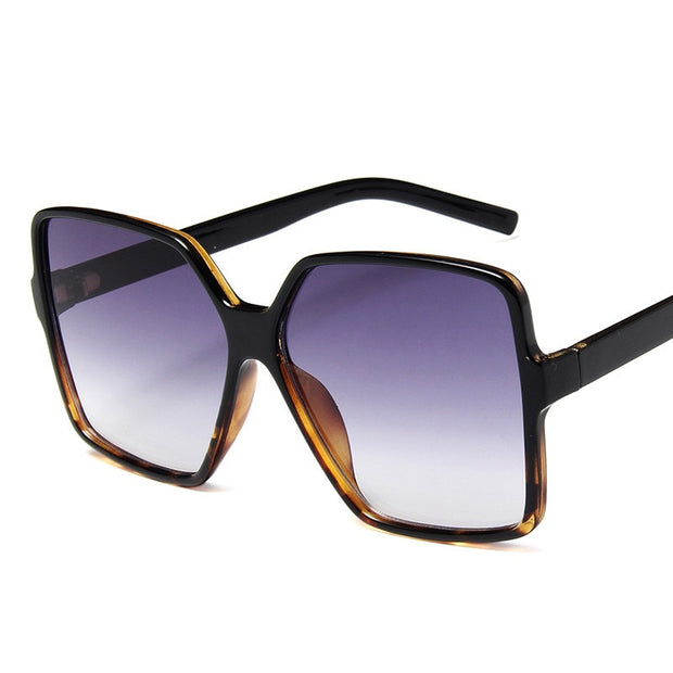 ZXWLYXGX Fashion Women Oversize Sunglasses Gradient Plastic Brand Designer