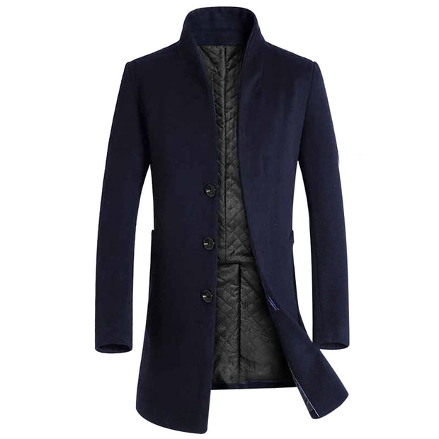 2021 Male Slim Jacket Men Coats Winter Mid-length Trench Jackets