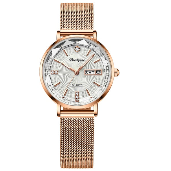 POEDAGAR Women Watch Rose Gold Fashion Quartz Watches