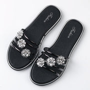 Women Fashion Peep Toe Silver High Quality Anti Skid Beach Sandals