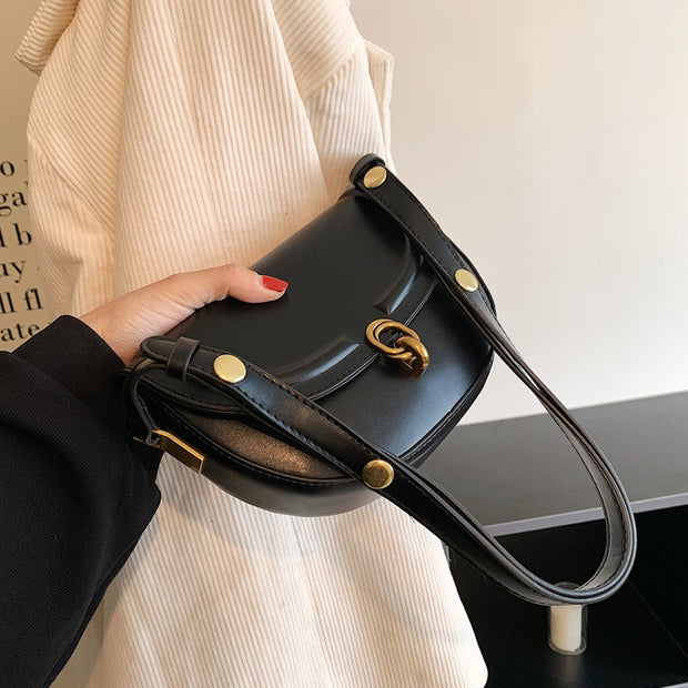 Toptrends Saddle Small Crossbody Bags For Women Trend Luxury Designer PU Leather