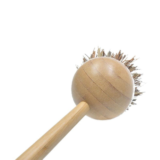 Natural Pan Cleaning Brush Bamboo Handle Dish Brush