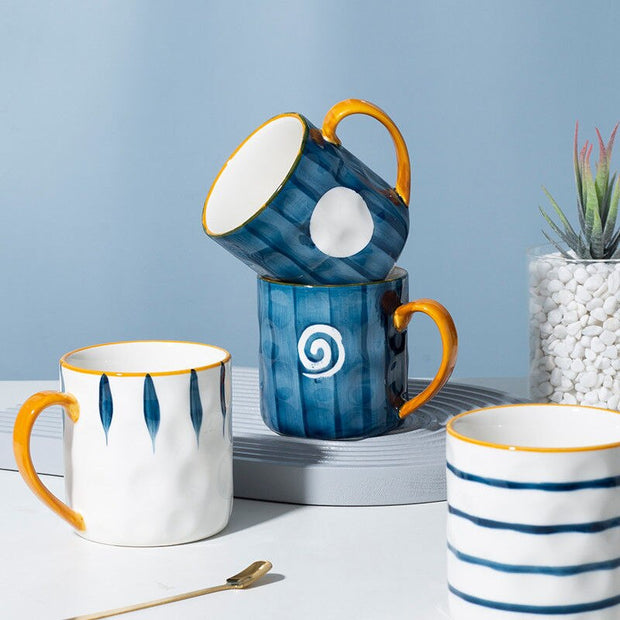 Ceramic  Mug Breakfast Coffee Milk Cup Creative Japanese  Large Capacity Mug