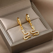 Gothic Cross Drop Earrings for Women Aesthetic Love Heart Hoop Earrings 2022