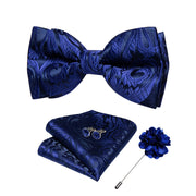 Wedding Bow Tie for Men Classic Red Pre-tied Bowtie Gift Set