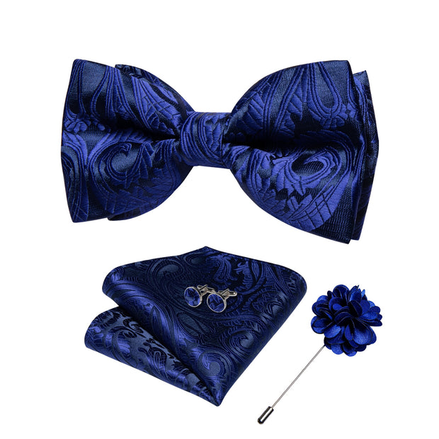 Wedding Bow Tie for Men Classic Red Pre-tied Bowtie Gift Set