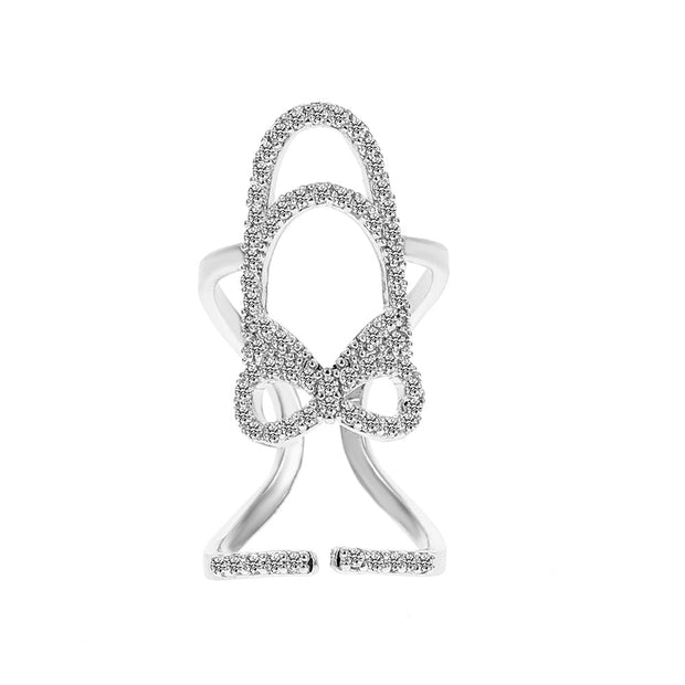 Fashion Inlaid Zircon Nail Rings For Women Gold Color Geometric Finger Ring